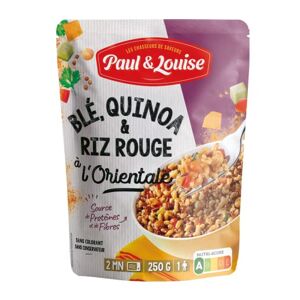 Paul & Louise Blé, quinoa et riz rouge à l'orientale 250g Source de protéines et de fibres Prêt en 2 minutes - Publicité