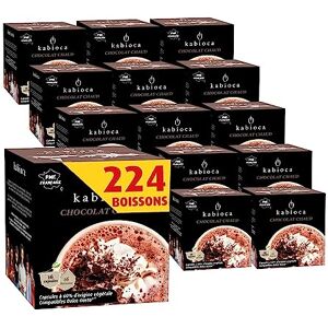 Kabioca Chocolat Chaud riche et onctueux 14x16 Dosettes d'origine végétale pour préparation Chocolat Chaud Dosettes tout en un compatibles avec machine Dolce Gusto® - Publicité