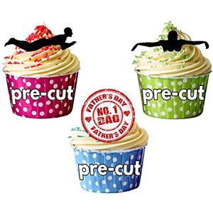 AK Giftshop pères sur le thème de bain pour décorations de gâteaux – comestibles Cup Cake Toppers (lot de 12) - Publicité