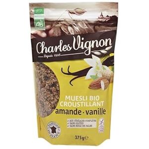 MUESLI BIO CROUSTILLANT AMANDE VANILLE SANS GLUTEN 375G, CHARLES VIGNON, LOT DE 3 - Publicité