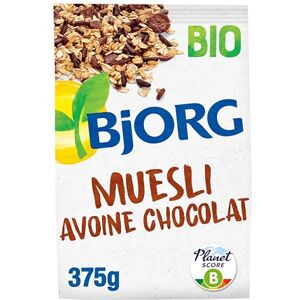 BJORG Muesli Avoine Chocolat Bio Muesli Croustillant aux Céréales Complètes Sachet 375 g - Publicité