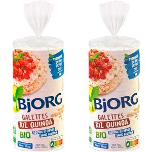 BJORG Galettes Riz Quinoa Bio Sans gluten Céréale complète 130 g (Lot de 2) - Publicité