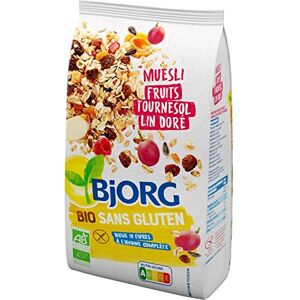 BJORG Muesli Fruits 375G Sans Gluten, Riche en Fibres et Nutriments, Idéal pour une Alimentation Équilibrée Lot De 3 - Publicité