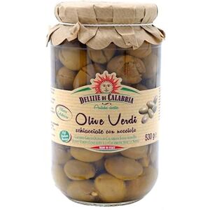 Delizie di Calabria Olives vertes concasées avec le noyau 530 gr - Publicité