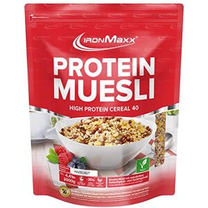 IronMaxx Protein Muesli – Muesli Protéiné Végétalien – 48% de Protéines – Sans Lactose et sans Gluten – Pour Sportifs – Goût Noisette – 1 x paquet de 2 kg - Publicité