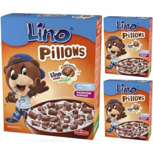 Pufai Lino Pillows avec garnissage Lino Lada foncé céréales Muesli Cornflakes 250 g x 3 boîtes - Publicité