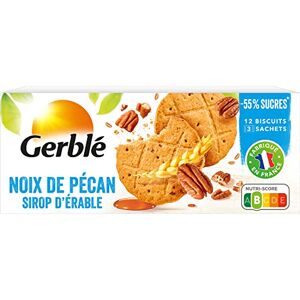 Gerblé Teneur Réduite, Sablé Noix de Pécan et Sirop d'Erable, Sans Huile de Palme, 3 Sachets Individuels, 12 Biscuits, 132 g, 197633 - Publicité