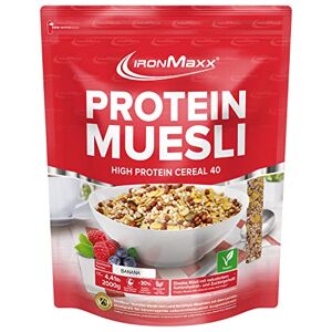 IronMaxx Protein Muesli – Muesli Protéiné Végétalien – 48% de Protéines – Sans Lactose et sans Gluten – Pour Sportifs – Goût Banane – 1 x paquet de 2 kg - Publicité