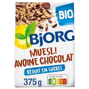 BJORG Muesli Avoine Chocolat Bio Muesli Croustillant aux Céréales Complètes Sachet 375 g (Lot de 2) - Publicité