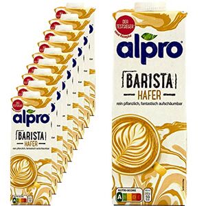 Alpro Lot de 10 boissons à l'avoine Barista 1 l Oat avoine 100 % végétale pour faire mousser le café, les shakes et les smoothies - Publicité