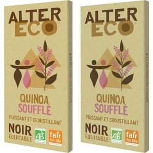 ALTER ECO Tablette Chocolat Noir au Quinoa Soufflé Bio & Équitable Origine Pérou 100 g (Lot de 2) - Publicité