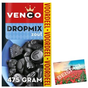 HOLLAND-BOX BY VRIENS Venco Dropmix Zout I Mélange de réglisse salée 475 g I Zout I Sel salé, dur et doux de réglisse de Hollande I Hollandse Drop I Mix de différentes variétés de réglisse salée I - Publicité