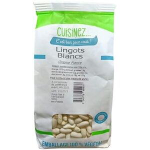 Lingot Blanc Sachet 500 G Lingots de Légumes Secs de Qualité Supérieure Sachet de 500 g Idéal pour vos Recettes de Pâtes et Riz Lot De 4 - Publicité