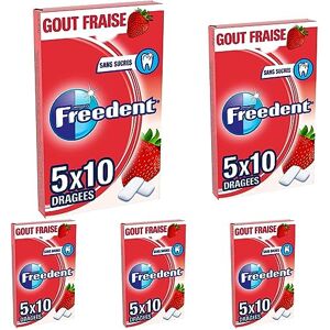 Freedent Chewing-gum goût Fraise sans sucres 25 paquets de 10 dragées 70g - Publicité