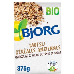 BJORG Muesli Céréales Anciennes Chocolat & Éclats de Fèves de Cacao Céréales Complètes Réduit En Sucres 375G - Publicité