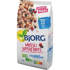 BJORG Bjorg Muesli Superfruits Bio Format Maxi 750G Lot De 3 - Publicité