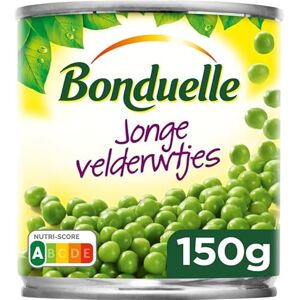 Bonduelle Jonge velderwtjes 150 gram Doos 12 blik - Publicité