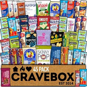 CRAVEBOX Das Deluxe Gesunde (30 Count) Sortiment Sortiment Bündel Von Fruchtsnacks, Müsliriegel, Popcorn, Veggie-Chips, Kaubonbons - Publicité