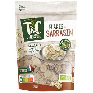 TERRES ET CEREALES Corn Flakes Sarrasin Bio 200g   Croustillant et nutritif pour une alimentation saine   Idéal pour le petit-déjeuner ou en-cas   Qualité biologique garantie   200g Lot De 4 - Publicité