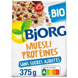 BJORG Muesli Protéines Soja 375g Riche en nutriments, idéal pour une alimentation équilibrée Produit biologique Lot De 3 - Publicité