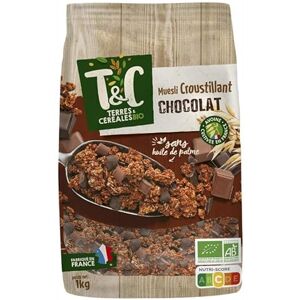 Muesli Croustillant au Chocolat Bio 1kg de Terres et Céréales Savoureux et Équilibré pour une Nutrition Naturelle Le Lot De 3 - Publicité