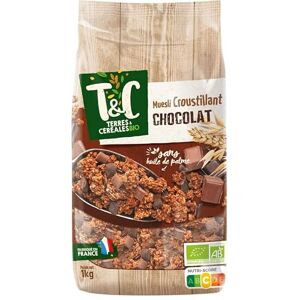 TERRES ET CEREALES Terres Et Céréales Muesli Croustillant Au Chocolat Bio 1Kg Lot De 3 - Publicité