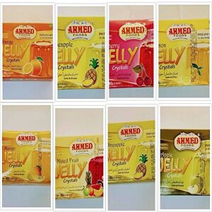 Ahmed Lot de 5 x 80 g de gelée de cristal (fruits mixtes, cerise, fraise, ananas) - Publicité