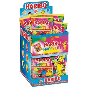 Bonbons HARIBO Happy life - Boîte de 30 - Lot de 30 Bleu marine - Publicité