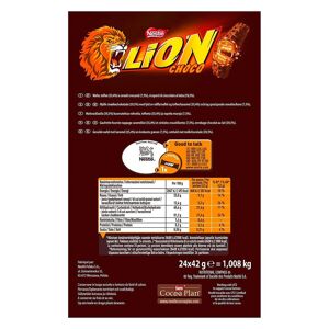 Barre chocolatée Lion - Format poche 42 g - Lot de 24 Aluminium - Publicité