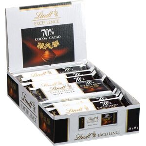 Lindt Mini tablette chocolat noir 70 % Excellence Lindt - 35 g - Lot de 48 Jaune