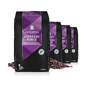 CAFÉ ROYAL Café en grains Espresso Forte 4x1kg Café Royal Pro Certifié Rainforest