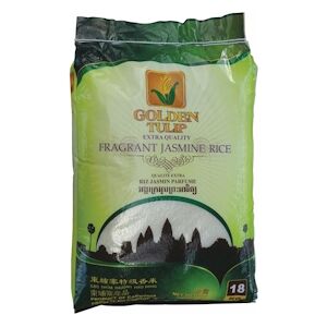 Riz parfumé au Jasmin 2024 - Marque Golden Tulip - Cambodge (5, 10 ou 18KG) 18KG - Publicité