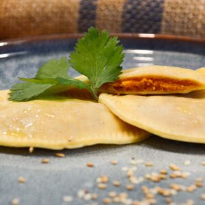 Ravioli carotte comte sesame et note de coriandre - 6 pers - En direct de Maison Dejorges (Nievre)