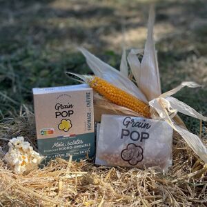 Maïs à Popcorn saveur Fromage de Chèvre - 10 étuis - En direct de Grain Pop - Publicité