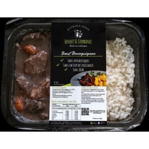 Bœuf Bourguignon Barquette avec Riz - 360g - En direct de Benoit & Stéphanie (Morbihan) - Publicité