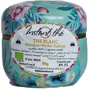 The Blanc Bio Mangue-peche-safran, 30g, 20 Tasses - En direct de Le safran - l'or rouge des Ardennes (Ardennes)