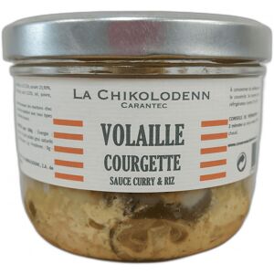 Mijote de morceaux de volaille au curry, courgettes et riz, bocal verre 280g tout pret - En direct de La Chikolodenn (Finistere)