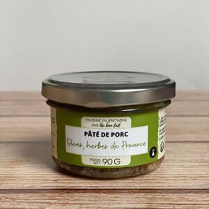 Pate de porc Olives, herbes de Provence - 90G - En direct de Au Bien Fait (Finistere)