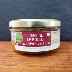 Terrine de poulet au poivre vert bio - 140g - En direct de Ferme de Carcouet (Côtes d'Armor) - Publicité