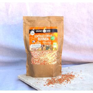 Melange Quinoa/lentilles Corail BIO origine France - 500g - En direct de Sa Majeste la Graine (Cher)