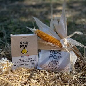 Box nature : 10 sachets micro onde de maïs a eclater - En direct de Grain Pop