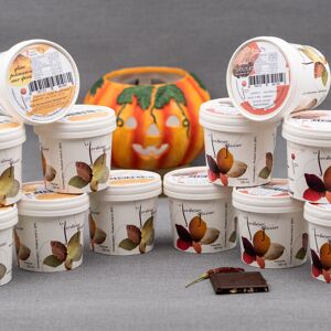 LOT SPECIAL HALLOWEEN 12 pots: 6 Chocolat aux  Piments de Bresse et  6 Potimarron Aux Epices - En direct de Le Jardinier Glacier (Saône-et-Loire)