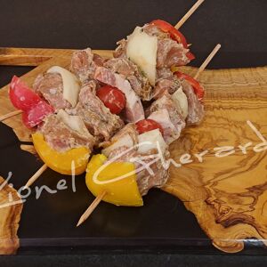 Brochette de Veau Label Rouge marinee aux morilles x 2 - En direct de Boucherie Charcuterie Traiteur Lionel Gherardi (Isere)