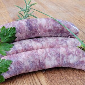 [Precommande] Saucisses de porc Blanc de l'ouest x 12 - 1,5 kg - En direct de Le Pre de la Riviere (Ille-et-Vilaine)