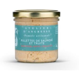 Rillettes fraiches de saumon et truite aux baies roses et fines herbes - En direct de Atelier d'Angresse a Fumoir Artisanal (Landes)