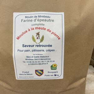 Farine d’épeautre complète moulue à la meule de pierre 5kg - En direct de Moulin de Mirebeau (Nièvre) - Publicité