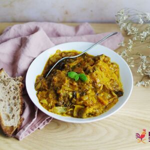 Tajine d'Agneau Potimarrons, Oignons et Pruneaux - En direct de Ferme Caussanel (Lot) - Publicité