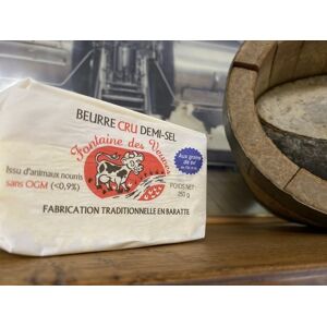 Beurre Cru Grain De Sel Fontaine Des Veuves - Moule De 250 G - En direct de Laiterie de Pamplie (Deux-Sevres)