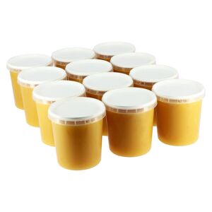 MIELS LOMBARD - Apiculteurs récoltants Carton de 12 pots en plastique de Miel de Lavandes 1 kg Miels Lombard Origine France