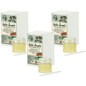 Apiculture.net - Matériel apicole français Lot de 3 pots de Gelée Royale Bio 10g Olivier Celle